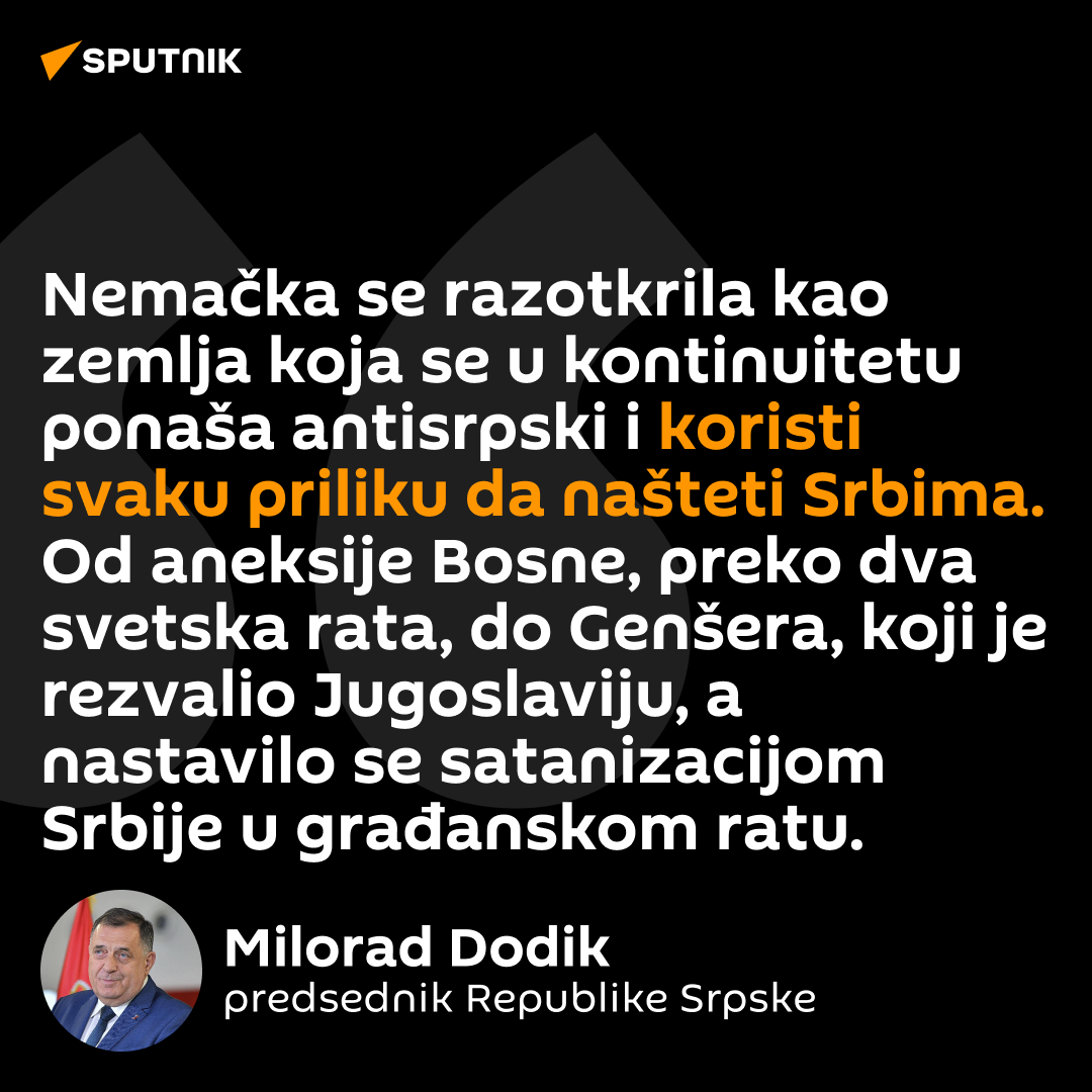 🇩🇪🇷🇸 Cela istorija i odnos Nemačke prema Srbima kumulirana je u rezoluciji o Srebrenici, rekao je predsednik Republike Srpske Milorad Dodik

#germany #serbia