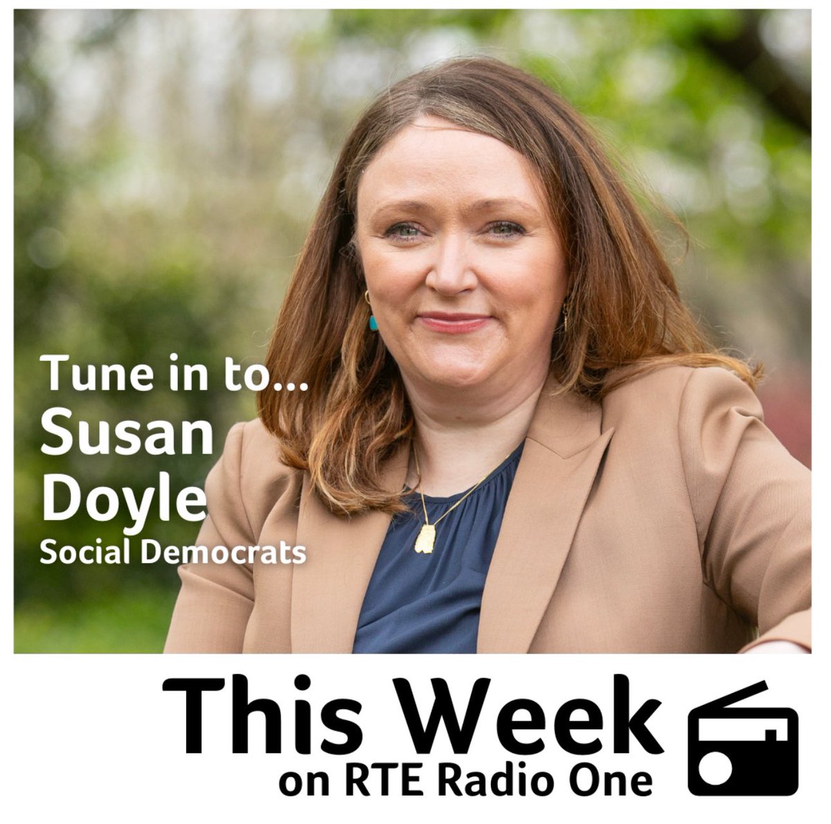 Coming up on @thisweekrte, our Ireland South MEP candidate @SusanDoyleSD is joining the show. Tune in from 1pm 📻