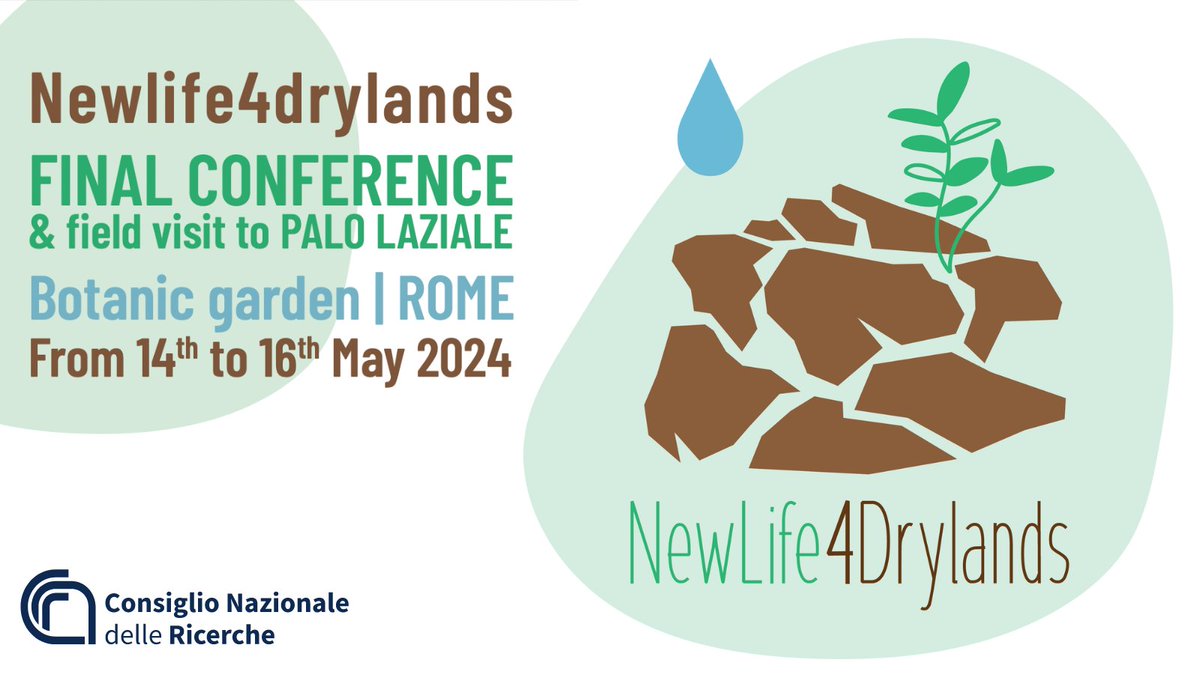Dal 14 al 16 maggio, presso l’Orto Botanico di Roma, si terrà la conferenza finale del progetto #NewLife4Drylands finanziato dal programma LIFE di cui @iiacnr è coordinatore e Paolo Mazzetti il responsabile scientifico ℹ️cnr.it/it/evento/19178 @DrylandsNew @MC_Carro