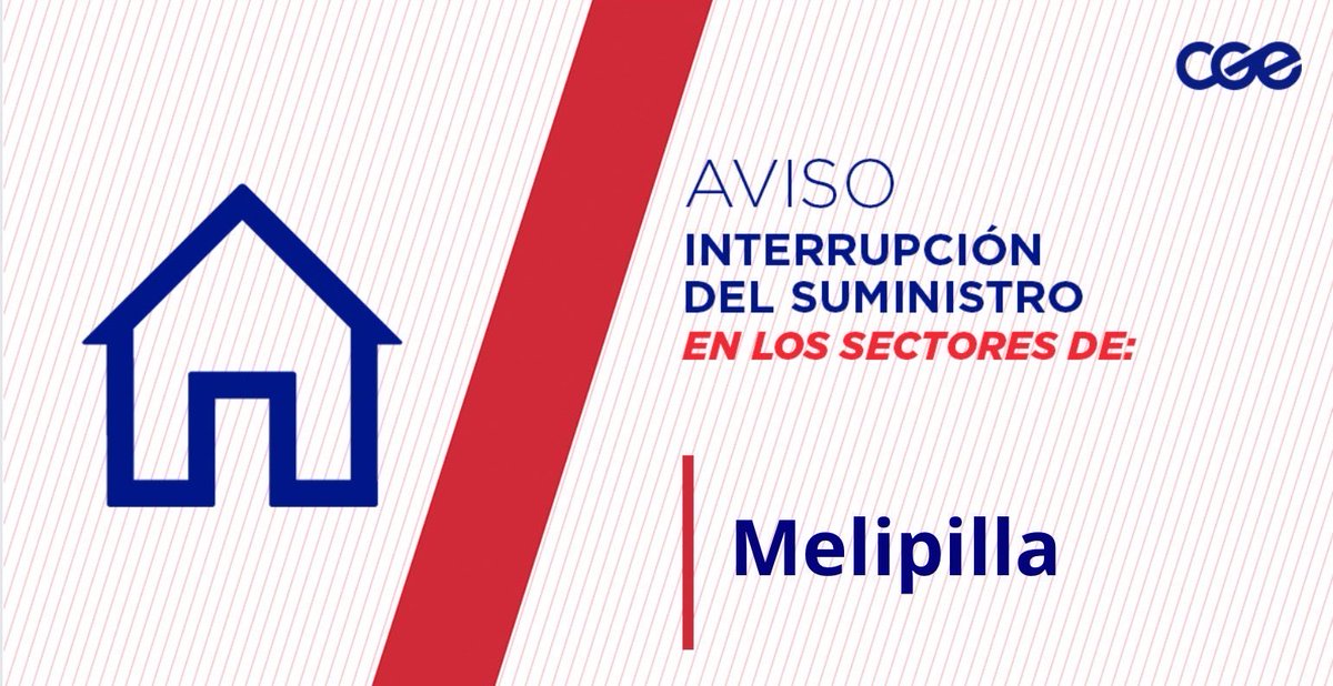 Informamos a nuestros clientes de los sectores de Ruta G-78, Ruta G-708, Ruta G-704 y aledaños, comuna de #Melipilla, la interrupción del suministro eléctrico. Nuestro personal de emergencia ya está informado.