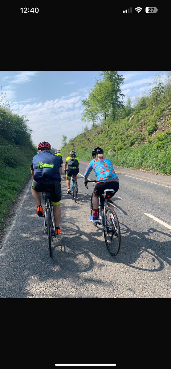 Tri training back and underway. Great 60km cycle this morning with the club followed by a leg wobbling 2 mile run. 3 weeks to <a href="/triathy/">TriAthy</a> #downtriathlonclub #supersundays