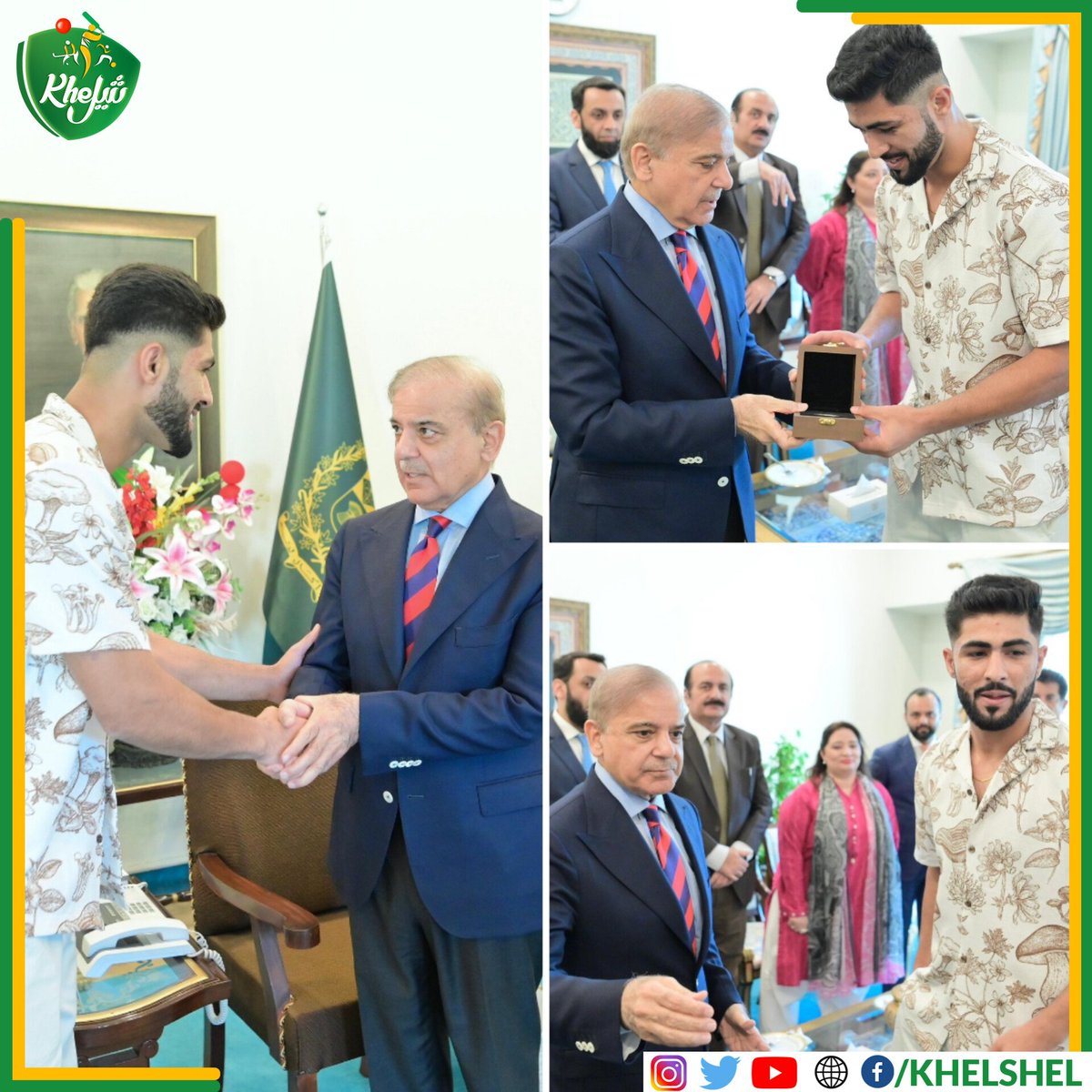 Shahzaib Rindh receives a token of appreciation from the Prime Minister of Pakistan on his meet up in Lahore. #Karate | #Pakistan | #ShahzaibRindh | #Lahore | #Athlete | #Fighter