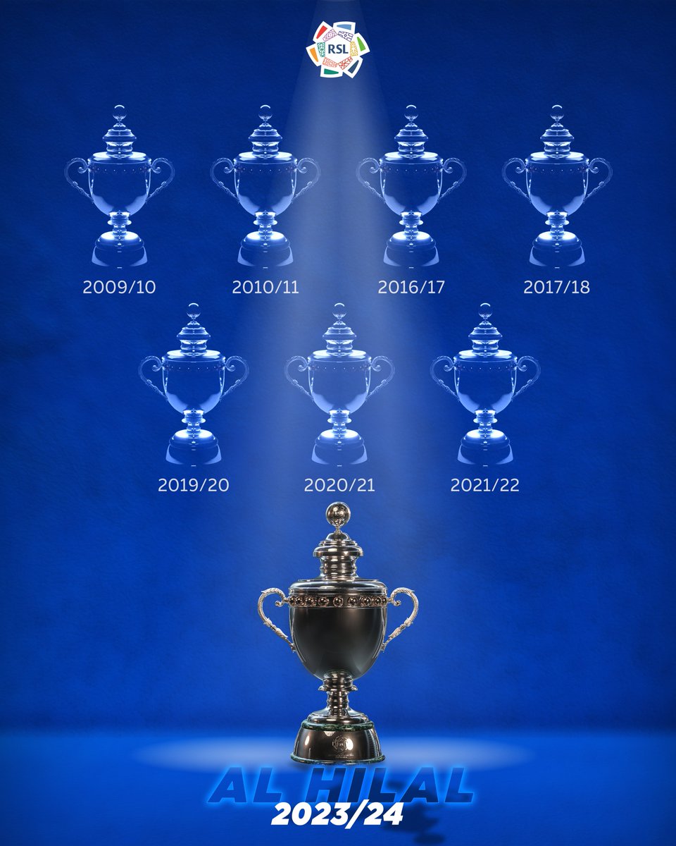 🏆🏆🏆🏆🏆🏆🏆🏆 @Alhilal_FC الأكثر تحقيقًا للقب 🔵 #دوري_روشن_السعودي| #yallaRSL