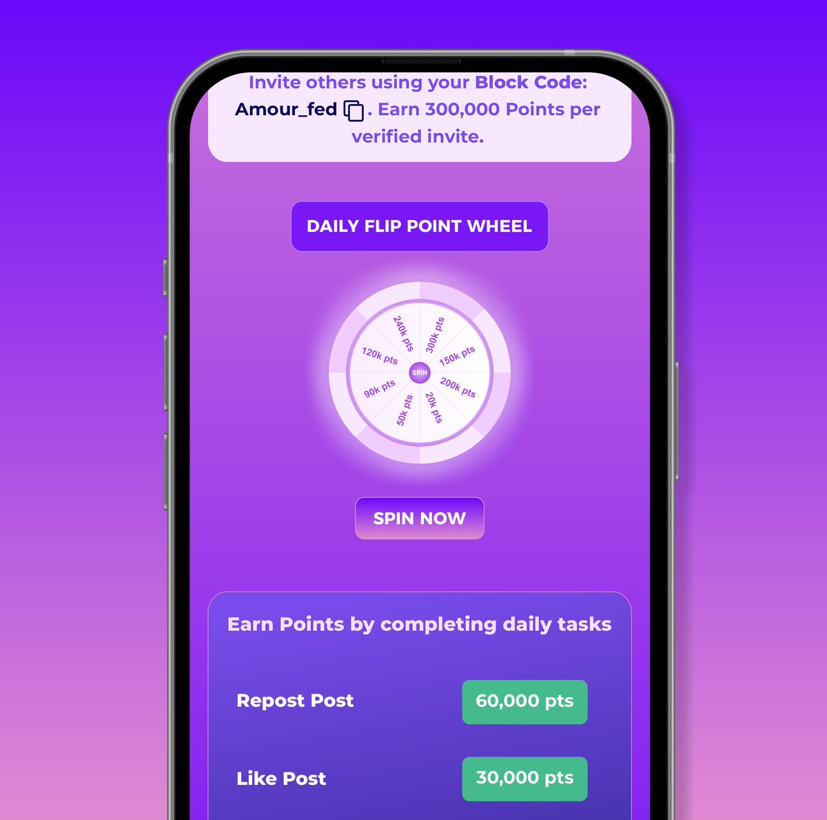 Flippers!

We've supercharged our Gamify Airdrop with an awesome feature!

Say hello to the Daily Flip Point Wheel 🎉 

Spin it daily to turbocharge your points and watch those rewards soar! 🚀 

But that's not all – these points are your golden ticket to the Flip Tokens on 12