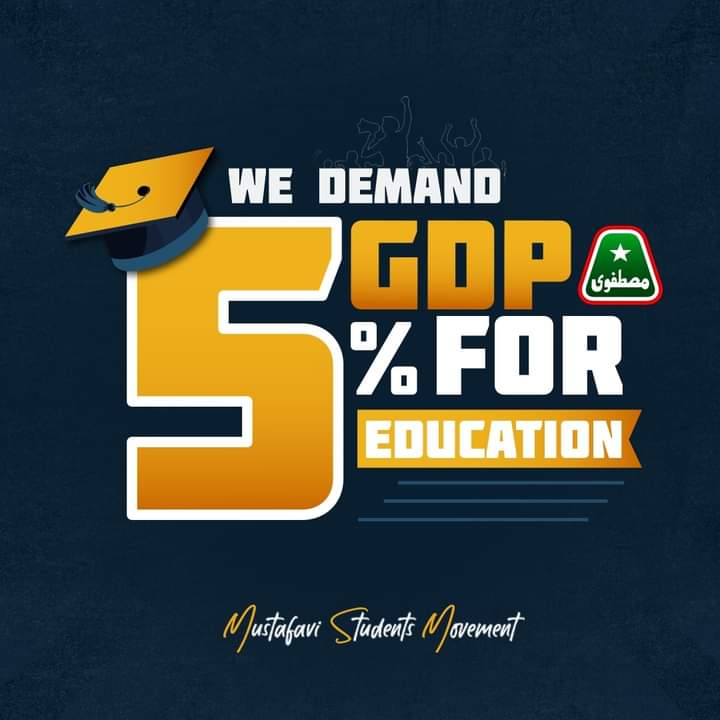 Join the nationwide campaign for education reform! Mustafavi Students Movement proudly launches the for Education Budget 2024 advocating for a 5% GDP allocation Update your DP and amplify the voice of students
#IncreaseEducationBudget
#EducationForAll
#5PercentGDPforEducation