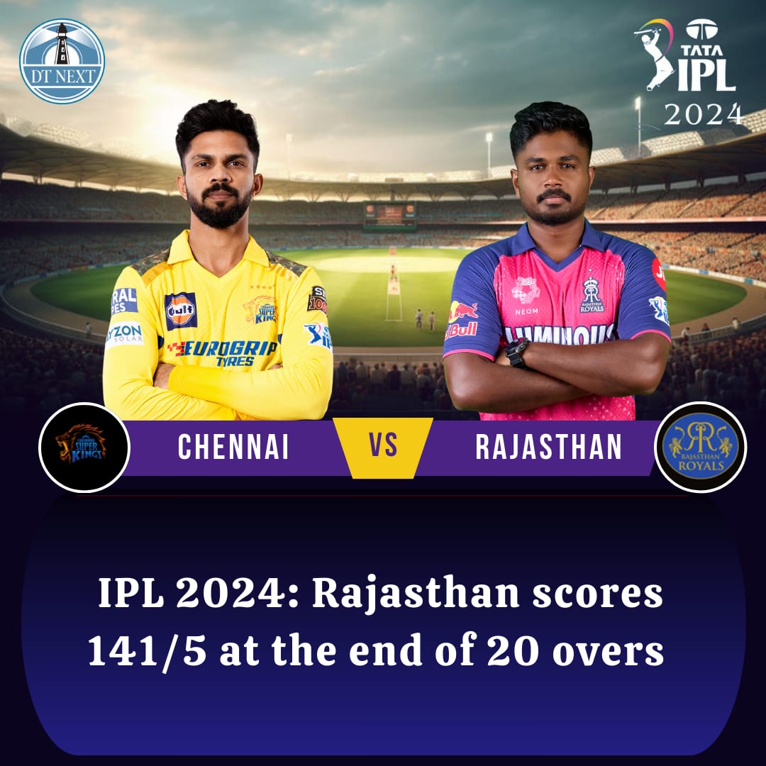 #CricketUpdate: Rajasthan scores 141/5 at the end of 20 overs. #Rajasthan #Sanjusamson #Josbuttler #Riyanparag #Ravichandranashwin #Trentboult #Yuzvendrachahal #hallabol #Chennai #RavindraJadeja #MSDhoni #RuturajGaikwad #Whistlepodu