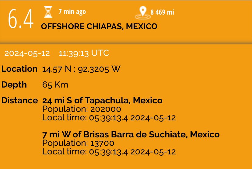 Prelim M6.4 earthquake hits Mexico 👀