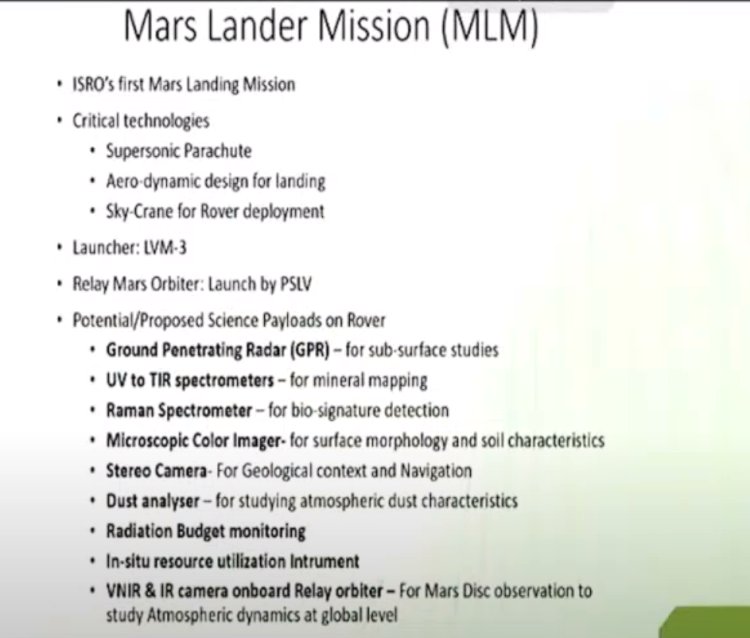 #ISRO is planning to launch a communication relay orbiter to Mars as a precursor to their Mars Lander Mission!! 🤯

We know there'll be a rover but now we're learning they're gonna use a skycrane to land it! 🔥

Also they're *potentially* gonna include a Mars helicopter as well!!