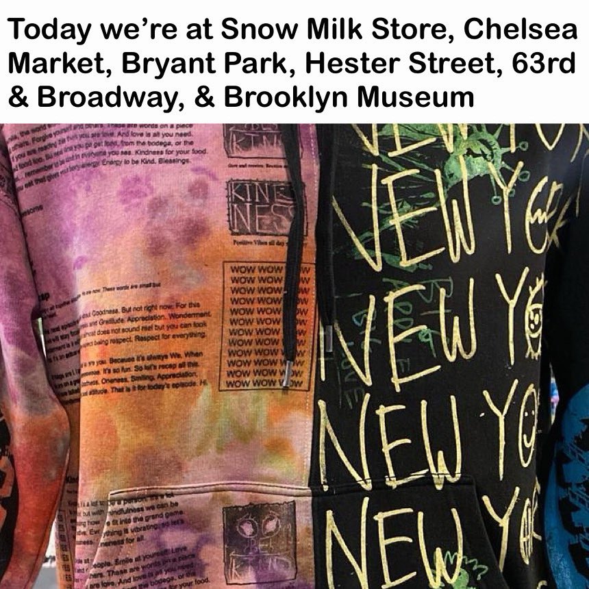 Today we’re at Snow Milk Store Powered by @thecanvasnyc @westfieldworldtradecenter , Chelsea Market @chelseamarketny @artistsandfleas , Bryant Park @bryantparknyc @urbanspacenyc , Hester Street @hesterstreetfair , 63rd & Broadway @clearviewfestival , & Brooklyn Museum @brooklyn