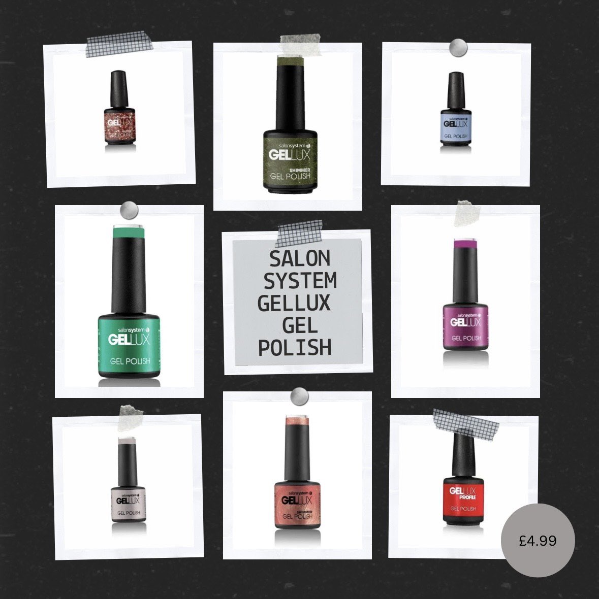 Yes please!!💅🏼 NEW IN! Calling all #nailtechs 
Salon System Gellux Gel Polish 
Huge range of colours for only £4.99 each!! 
Shop now! 
thebeautystore.com #nailpolish #newarrivals #salonsystem #salonsystemgellux #gelpolish #gelnails #glam #colourednails #beauty #lipstick