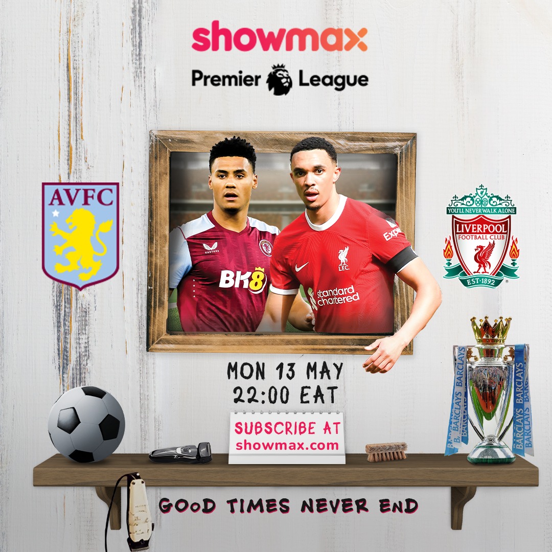 Aston Villa and Liverpool match will kick off at 10.00pm EAT, have you subscribed to Showmax to enjoy the match? Dial *375# to sign up today, don't miss out! #ShikaShowmax
