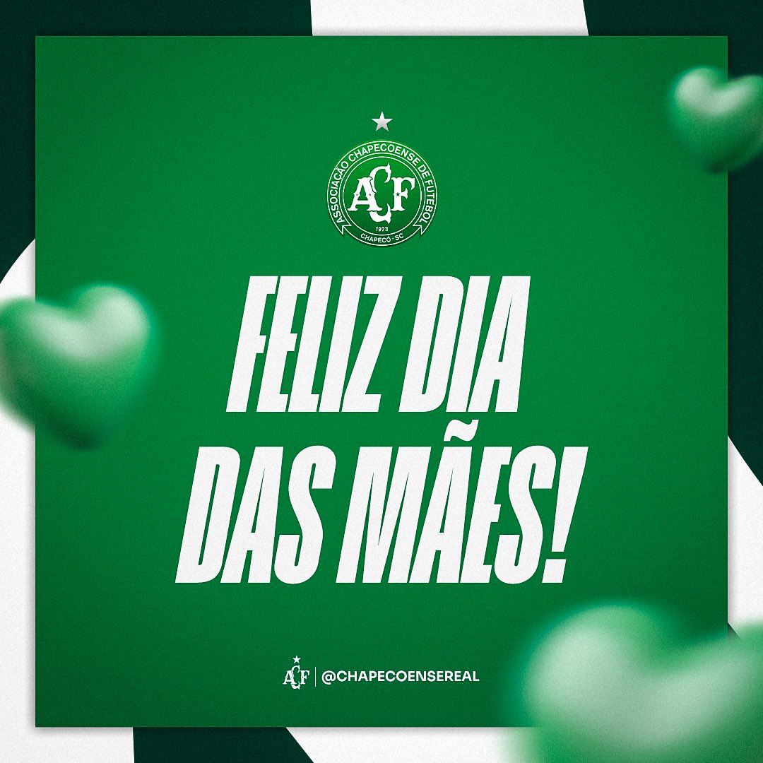 Mãe: nesse e em todos os dias, a nossa homenagem sempre vira acompanhada de gratidão. Obrigado por todo o cuidado e obrigado, principalmente, por ter nos ensinado a amar o Verdão! 💚 #VamosChape #OndaVerdeEBranca