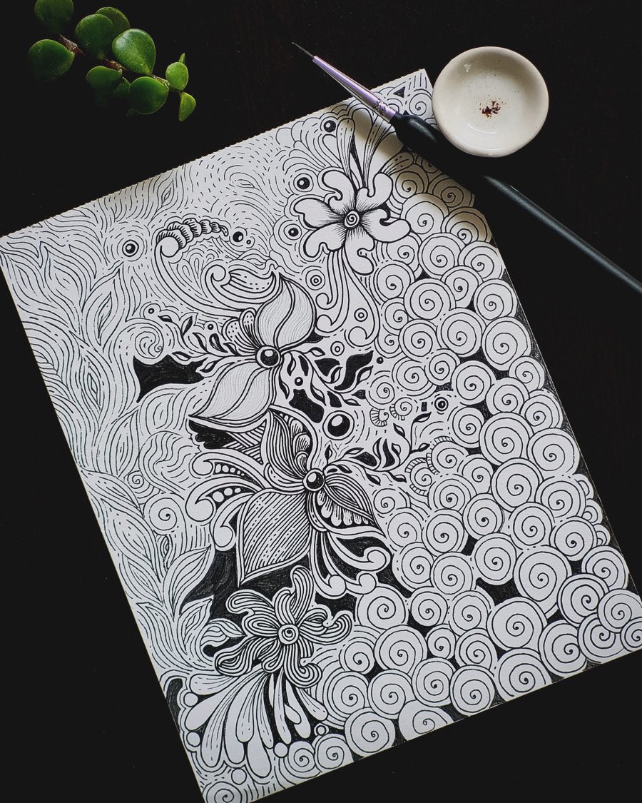 Nothing is forever except change ✨ #Flowers #Drawing #InkDrawing #Ink #AbstractArt #Nature #ArtistsOnX #Freehanddrawing #InspireMSArtists #Shanamsart