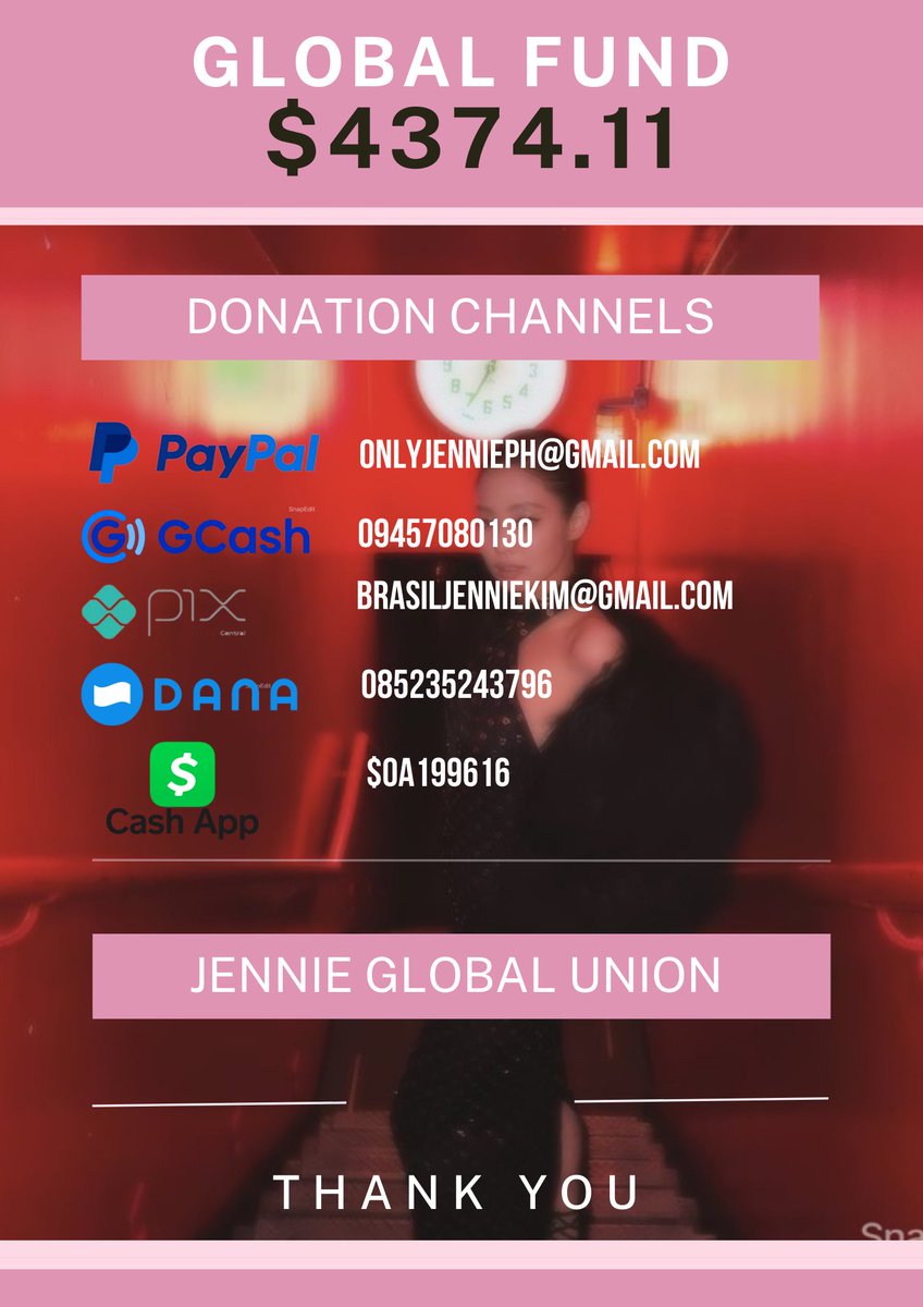 📢 JNK1 GLOBAL FUND UPDATE 📢 GLOBAL FUND: $4,374.11 ❗️We will post again for regional funds when regional fanbases have updated ❗️ Please donate for #JNK1 ❗️Donation channels: Paypal: ONLYJENNIEPH@GMAIL.COM PIX: BRASILJENNIEKIM@GMAIL.COM GCash: 09457080130 Dana/Ovo:…