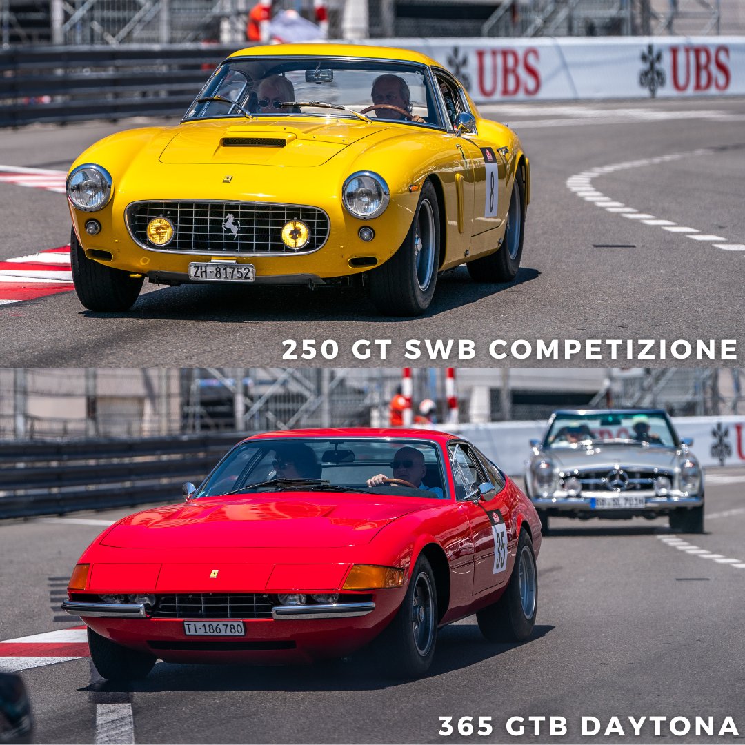 Battle of the Ferraris! If you could get behind the wheel of one of these beautiful prancing horses, which would you take for a spin around the Principality? #MonacoHistoric #Ferrari