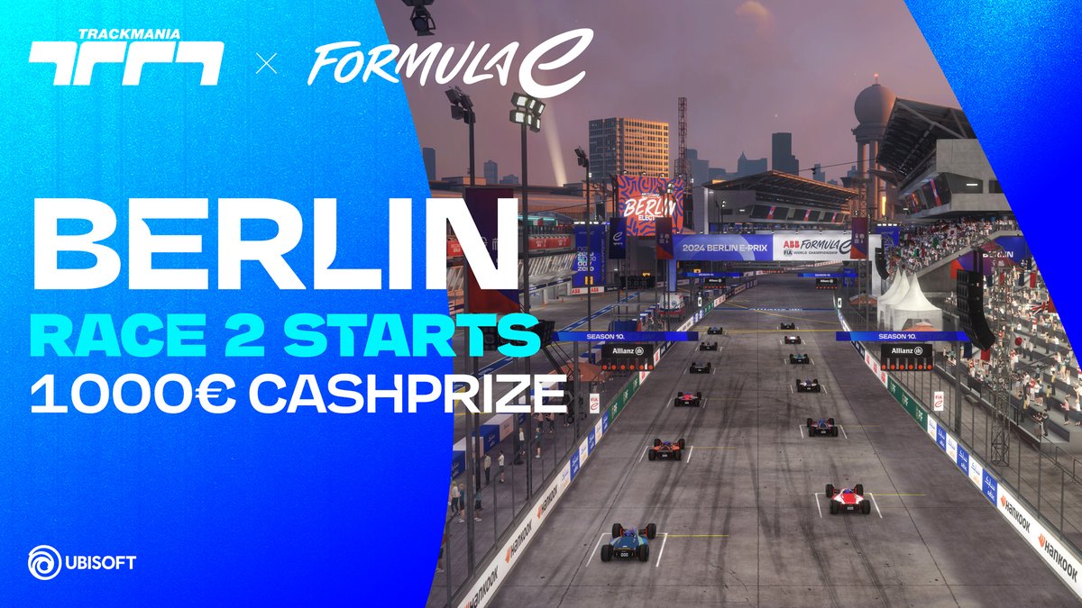 And we're back! 🇩🇪⚡️ The fifth race of the Formula E Championship just started in Berlin ➡️ twitch.tv/trackmania