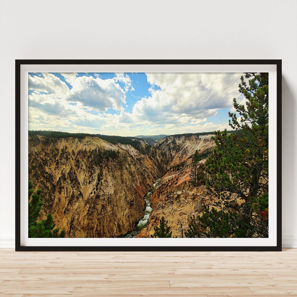Grand Canyon From Inspiration Point 2 Framed Print #YellowstoneNationalPark #Wyoming #landscape #canyon #travel #photography #prints for your #home or #office #decor #FillThatEmptyWall #BuyIntoArt 
View all print options here ---&gt; buff.ly/3UBLlwj