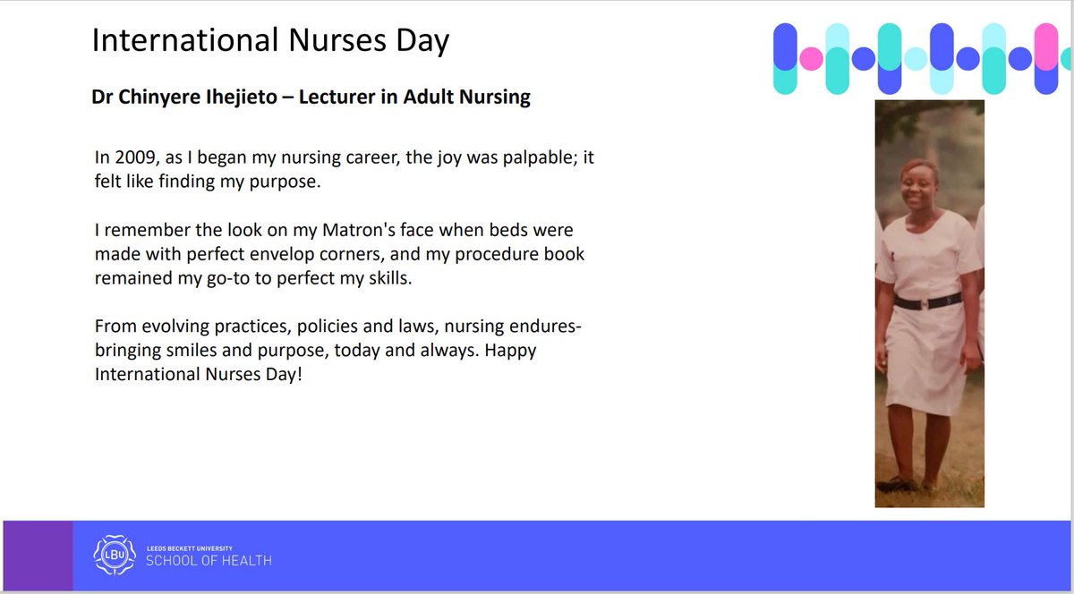 Today is #InternationalNursesDay and we are celebrating our nursing staff and students. Dr Chinyere Ihejieto is a lecturer in Adult Nursing @LBUHealth. She brings a wealth of knowledge and expertise to inspire the next generation of nursing professionals.