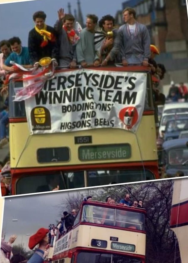 38 years ago today, Everton had an open top bus parade through the city celebrating winning nothing 🤣🤣🤣 Behind Liverpool’s 2 buses with the league and fa cup, Peter Reid wouldn’t get on, Graham Sharp moaned as all Ev had were warm cans of Skol and no toilet 🤣