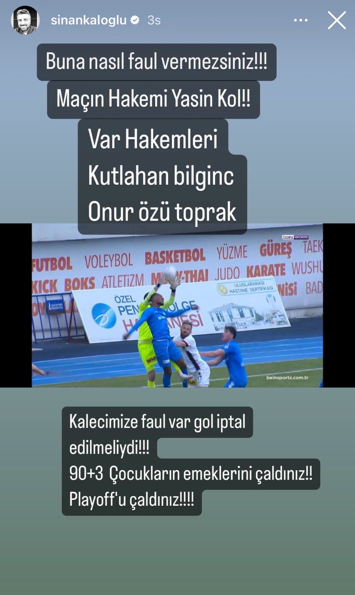 💥 Dün Gençlerbirliği'nin play-off oynama hakkını gasp eden Onur Özütoprak, bugün ödül olarak Fenerbahçemizin Kayserispor ile oynayacağı maça AVAR hakemi olarak görevlendirildi.