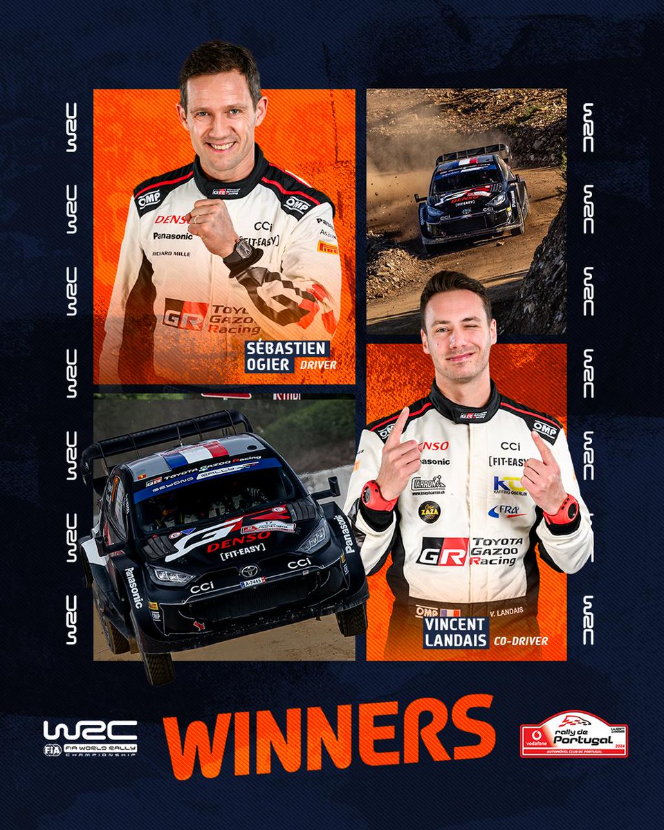 FIA World Rally Championship (@officialwrc) on Twitter photo VICTORY FOR <a href="/SebOgier/">Sébastien Ogier</a> & VINCENT LANDAIS!!! 🏆👏
A record-breaking sixth Portuguese triumph for the French driver 🥳
#WRC | #RallydePortugal 🇵🇹 VICTORY FOR <a href="/SebOgier/">Sébastien Ogier</a> & VINCENT LANDAIS!!! 🏆👏
A record-breaking sixth Portuguese triumph for the French driver 🥳
#WRC | #RallydePortugal 🇵🇹