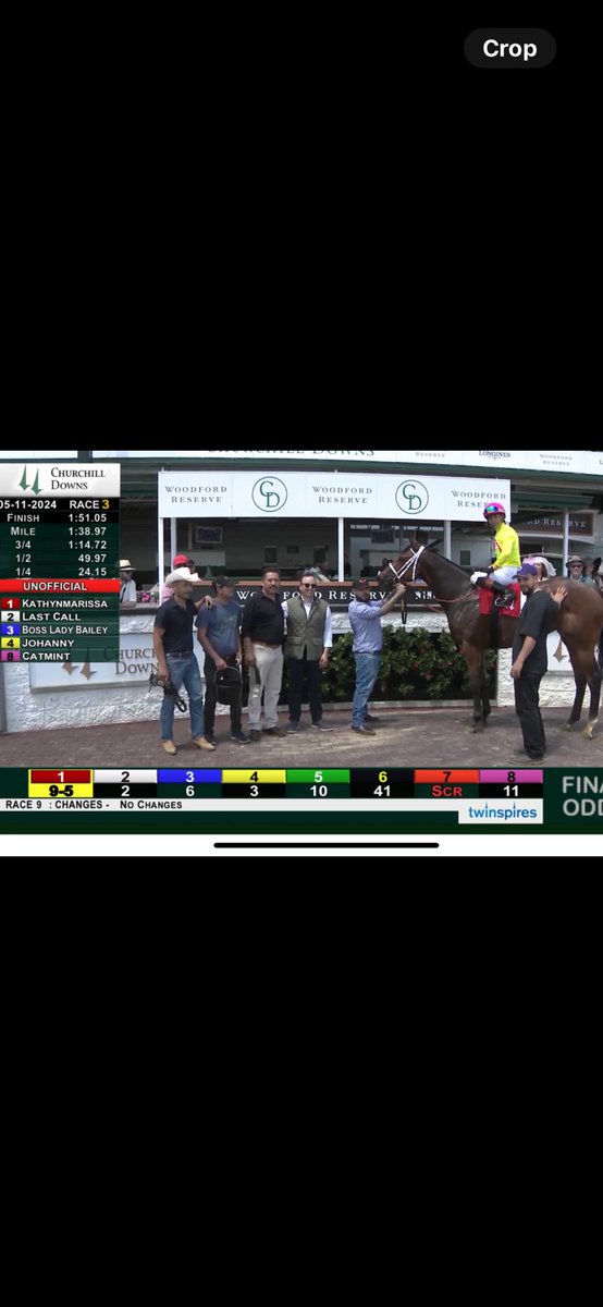 KathyNMarissa with an impressive win at @ChurchillDowns great ride by jockey @jose93_ortiz 🏇🏻