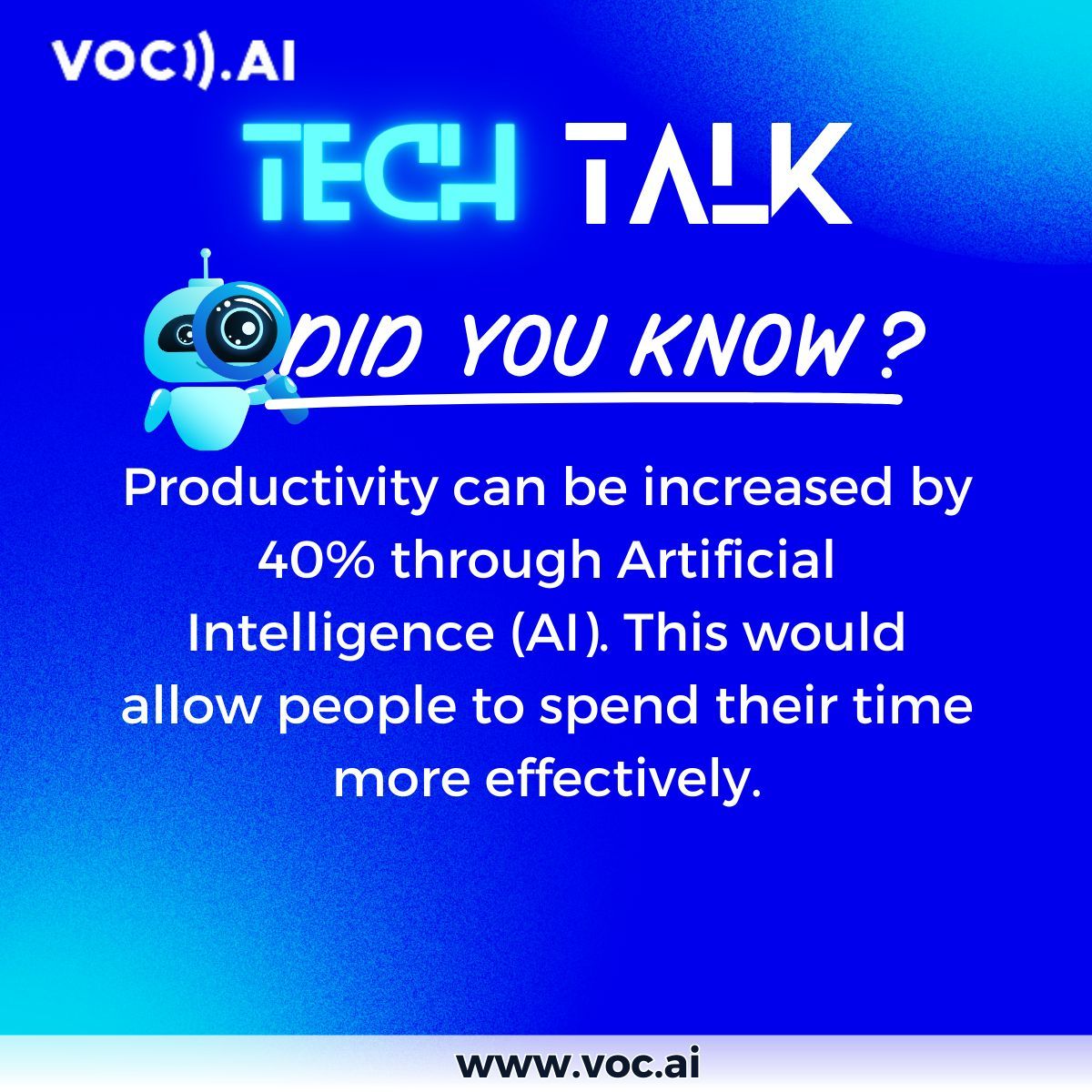 TECH TALK Sunday! 🤖 🔍 Did you know that? 🤔 AI can significantly enhance productivity by streamlining processes, improving decision-making, enhancing customer experiences, and unlocking new opportunities for innovation and growth across various industries. 💯 #sundaytrivia