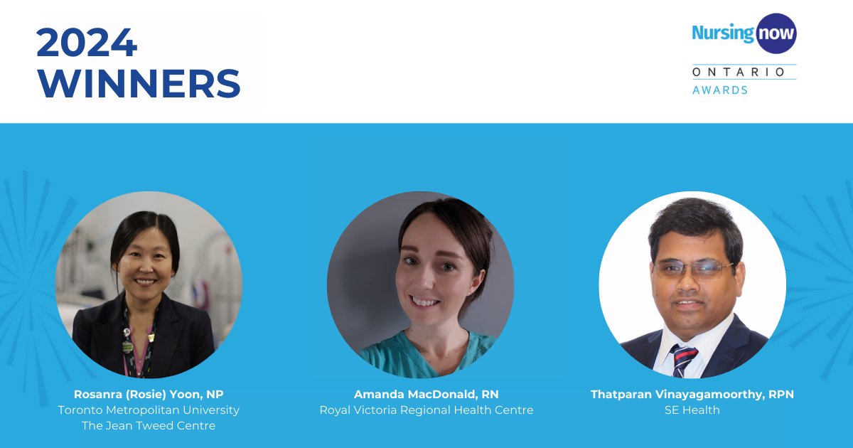Today is #InternationalNursesDay and we’re celebrating all the nurses. Congratulations to this year’s #NNOA⭐️recipients: 🌟#NP Rosanra (Rosie) Yoon 🌟#RN Amanda MacDonald 🌟#RPN Thatparan Vinayagamoorthy @we_rpn @DorisGrinspun Learn more: RNAO.ca/about/awards/n…