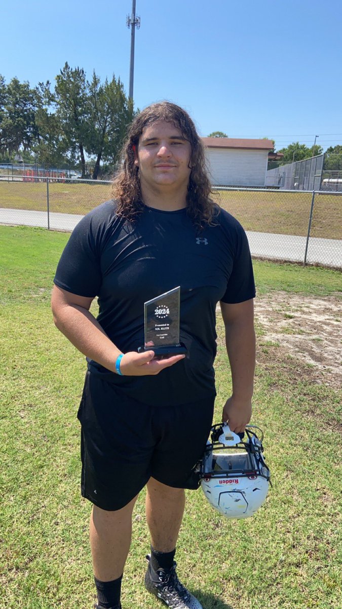 Huge thank you to @CoachMcFatten for inviting me to #eastcoastelite and awarding me Mr. Elite 2024 Lineman. It was a great experience showing you my hard work and talking to @Resean_Bowens @coach_jrob31 @CoachTJ7 Looking forward to big things my senior year @RHS_RaidersFB