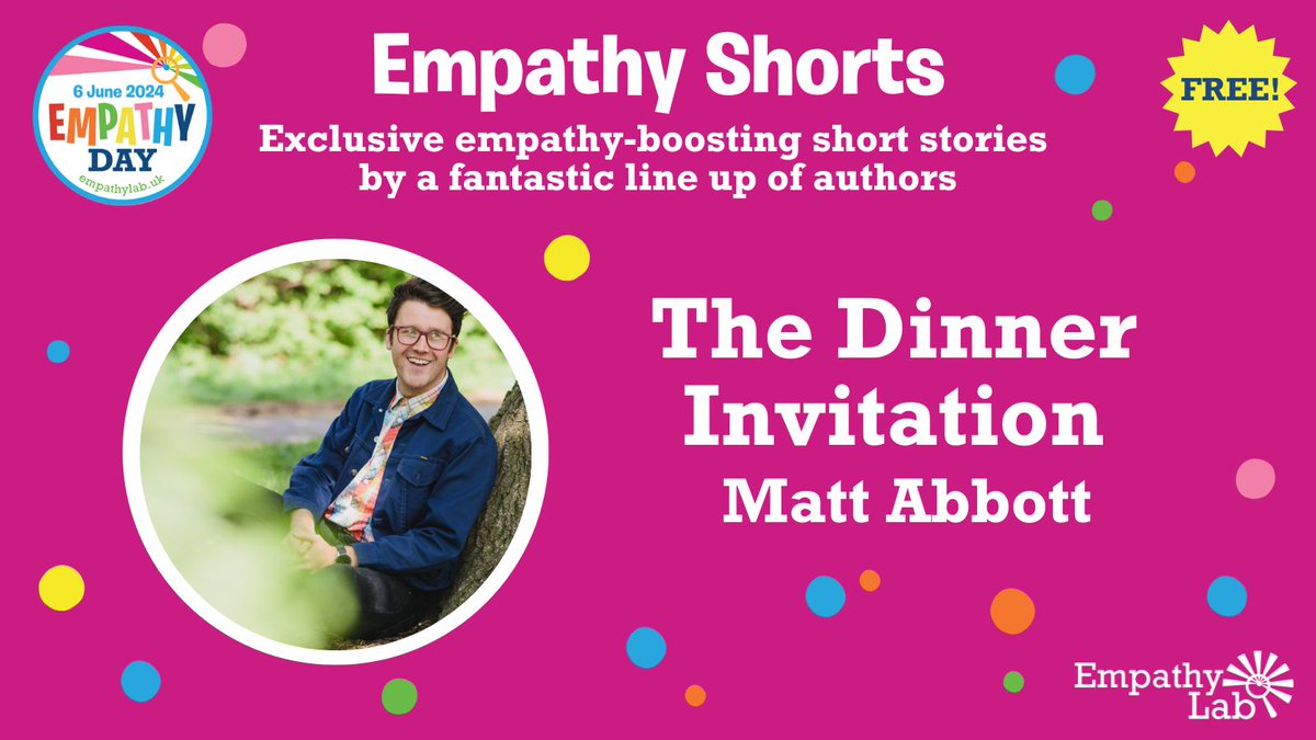 Educators, in the build-up to #EmpathyDay use our Shorts to get your students talking. Once you’ve read the shorts together, use the prompts from the toolkit to ignite your students’ conversations. You can find The Dinner Invitation by @mattabbottpoet at loom.ly/MvZvxkw