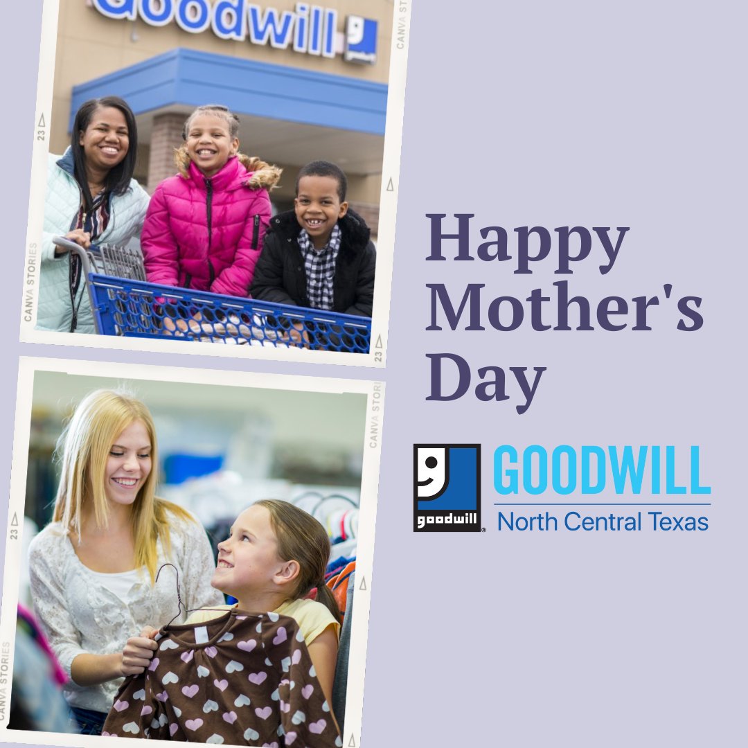 Need a last-minute Mother’s Day present? Give the gift of Goodwill! Ask a retail team member about purchasing a gift certificate. Happy Mother’s Day!