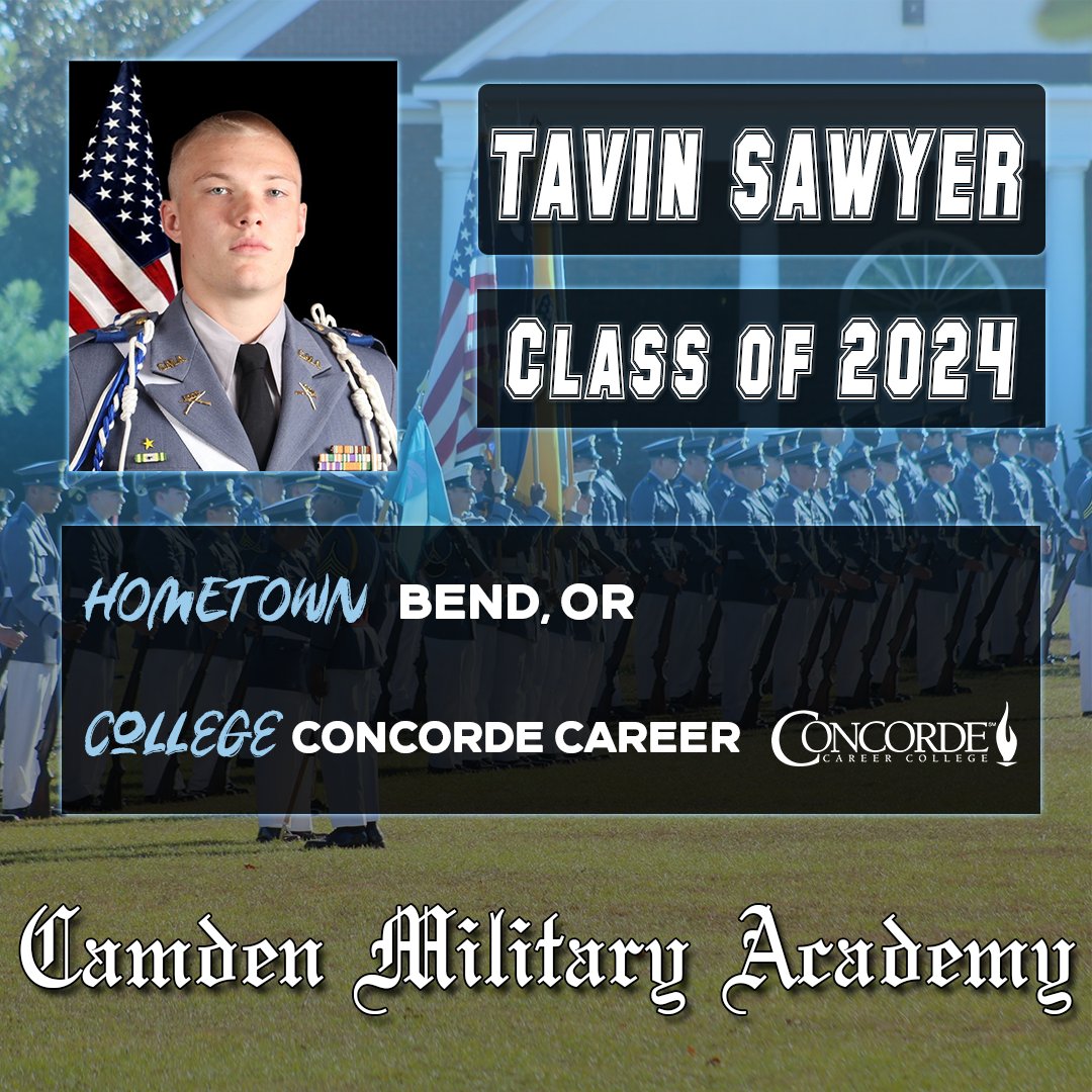 Congratulations to Cadet Tavin Sawyer! #camdenmilitary #seniorspotlight