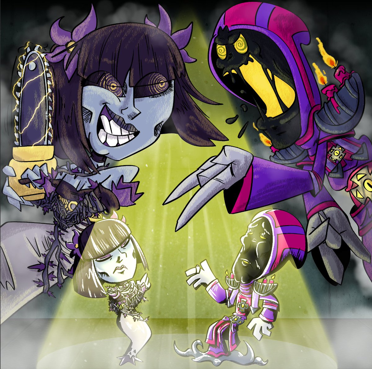 MilkShotsMoo's tweet photo. Congrats on affiliate Phearia! I've been enjoying the casual streams a lot during work. Always happy to see more people enjoying Rock.

Getting to see you &amp; Kab's personalities gave me an idea for an artwork, a lil reference to a great show.

#artghoullery #Pheariart #milkink https://t.co/YB1PiDTbRz