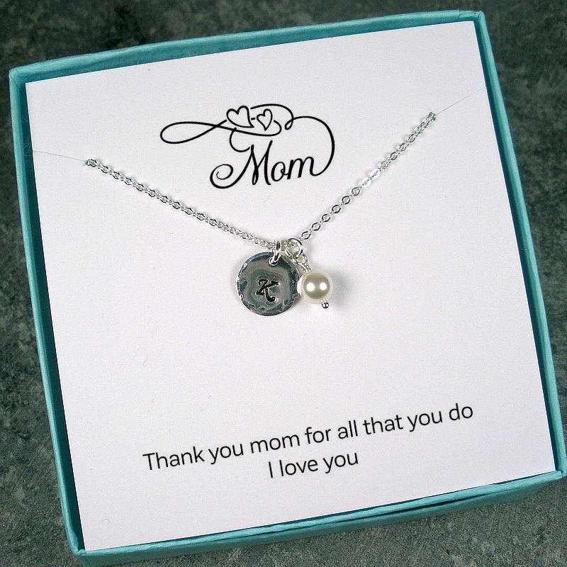 Personalized Mom Gifts, Mom Jewelry, Mothers Day, Gifts for Mom, Birthday Gifts for Mom, Hammered, Initial Charm, Custom, Sterling Silver tuppu.net/22082198 #handmade #shopsmall #giftsforher #giftideas #artisanjewelry #handmadejewelry #Mom_birthday_gift