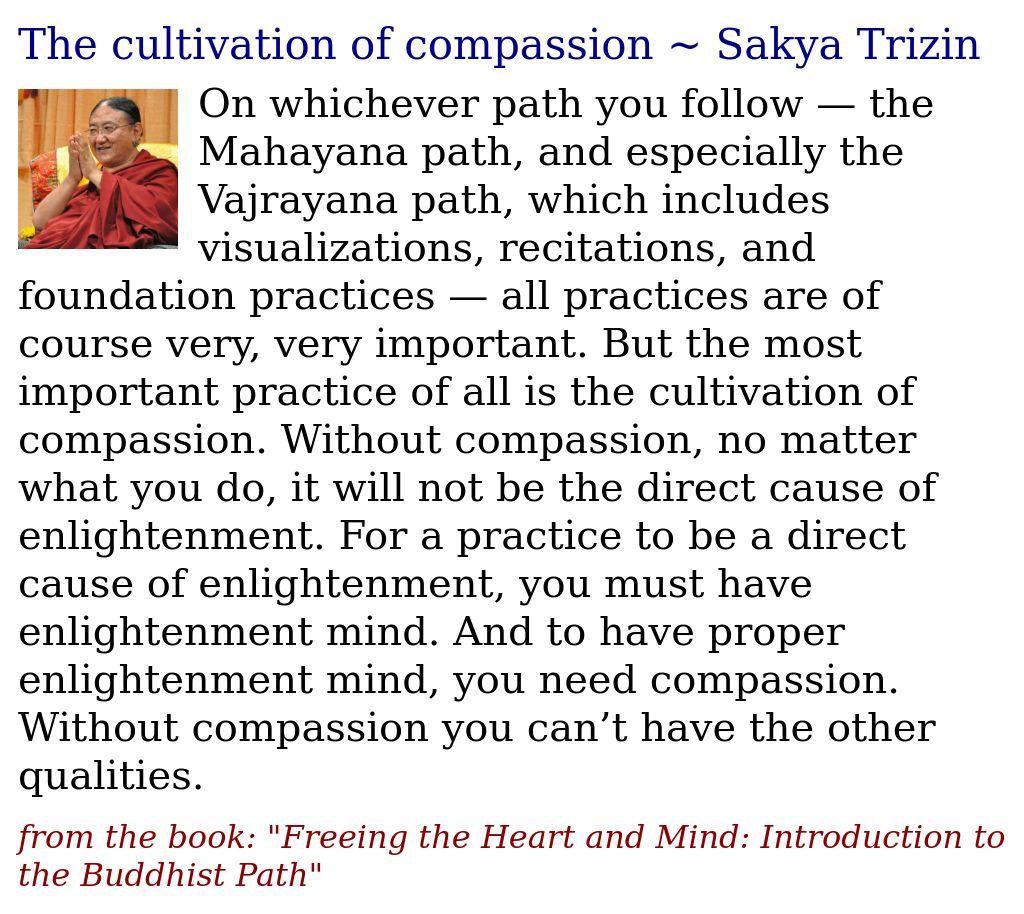 The cultivation of compassion ~ Sakya Trizin justdharma.org/the-cultivatio…
