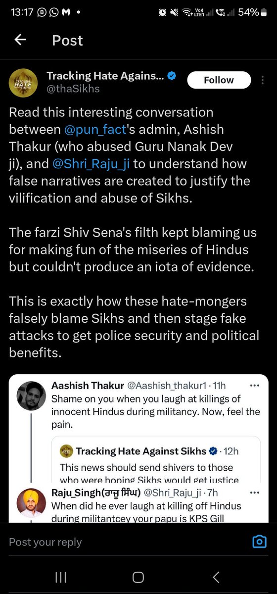 I am being harassed by @thaSikhs @KaurUdhoke and @AdnanAliKhan555 for being anti Sikh and admin of @pun_fact without proof.
Anything happens to me then book these people. I have seen many radicals have killed innocents under name of beadbi and same happing now
@PunjabPoliceInd
