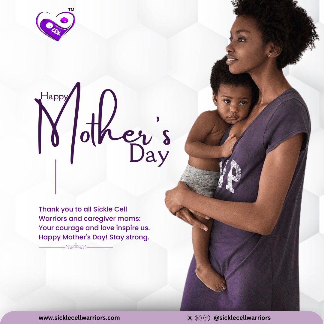 Happy Mother's Day 
Thank you to all Sickle Cell Warriors and caregiver moms: Your courage and love inspire us.
Happy Mother's Day! Stay strong

#sicklecellanemia #sicklcelldisease #sicklecellawareness #caregiver #warriorstrong #warrior #mother #motherhood #motherlove #mothersday