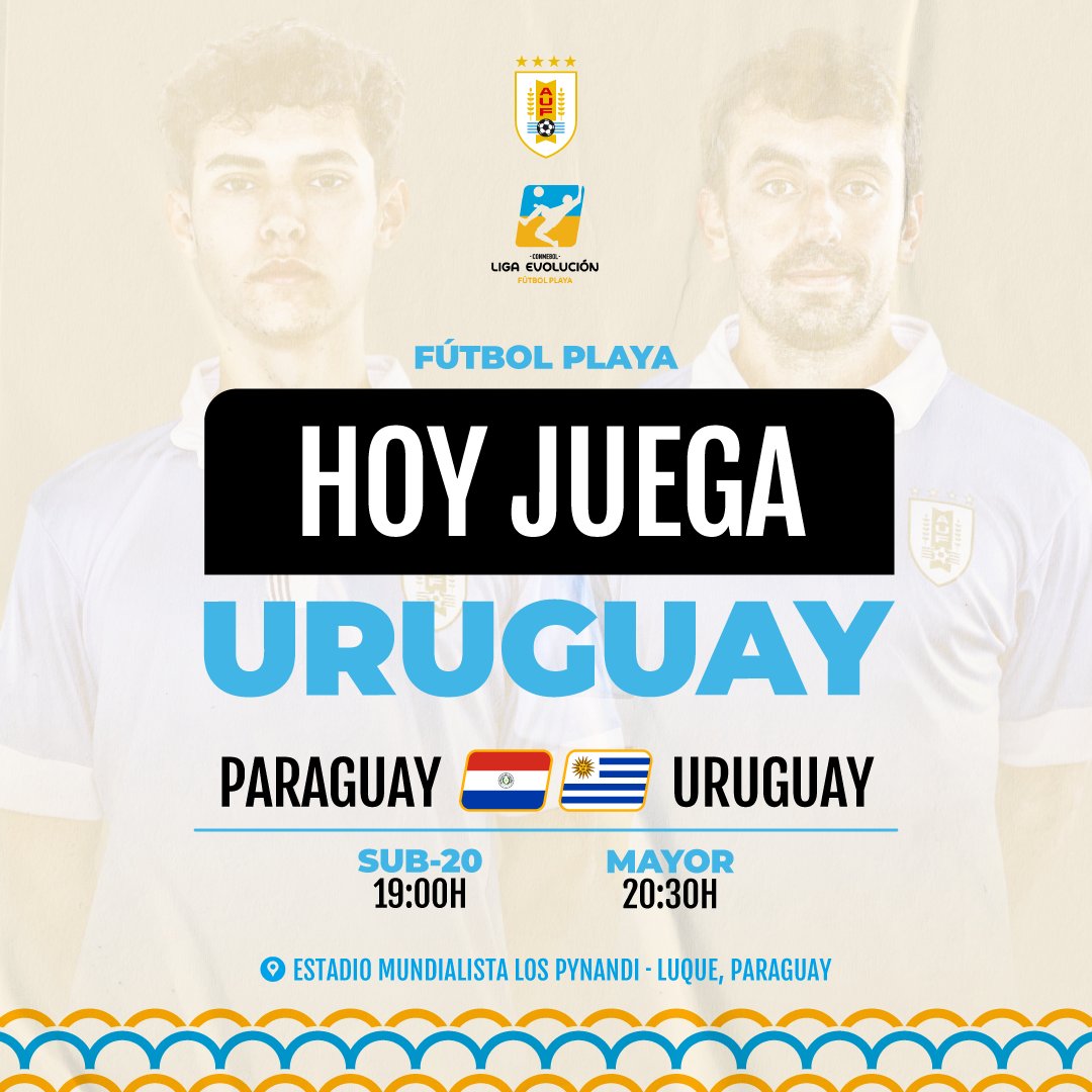 🇺🇾 ¡𝗛𝗢𝗬 𝗝𝗨𝗘𝗚𝗔 𝗨𝗥𝗨𝗚𝗨𝗔𝗬!

La Celeste se enfrenta a Paraguay por la última fecha de la Liga Evolución Zona Sur.

➡️ 19:00 H | SUB20
➡️ 20:30 H | MAYOR 

#ElEquipoQueNosUne
