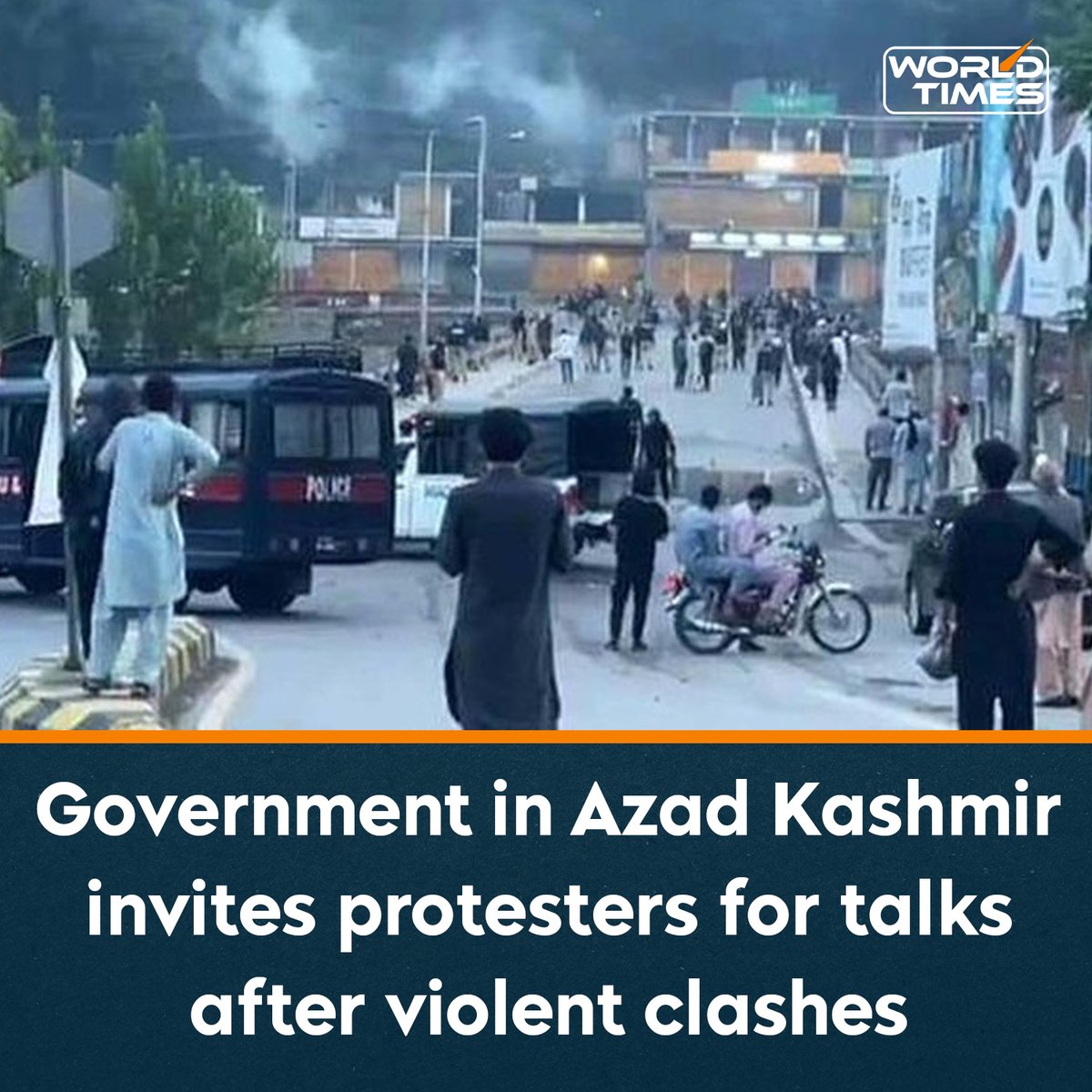 The government in Pakistan-administered #AzadKashmir on Sunday invited protesters for talks, a day after demonstrators demanding subsidized wheat flour and cheaper electricity clashed with police, resulting in one cop getting killed and multiple injured.