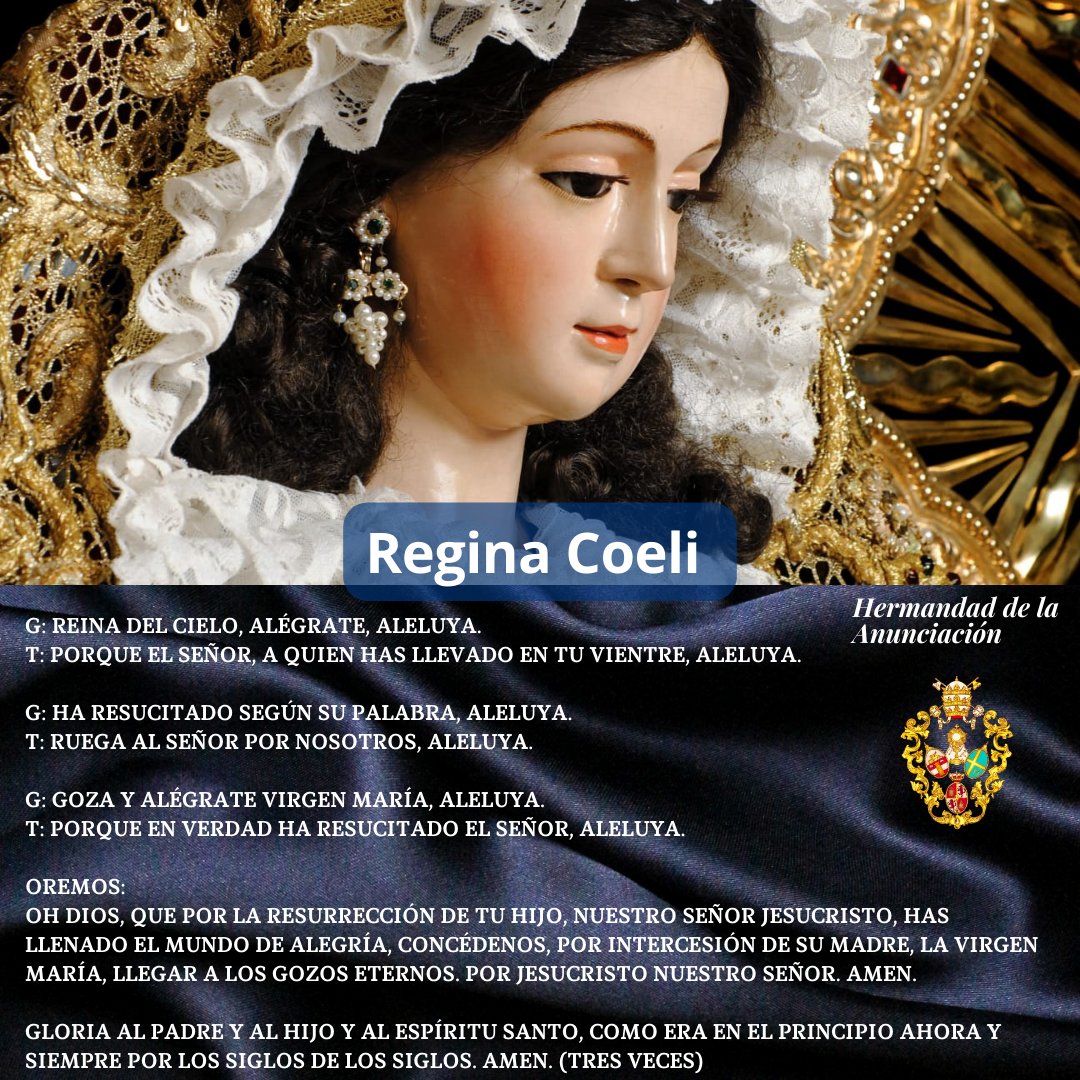 ✝️ Regina Coeli, oremos juntos...                                                                                                                                           #ReinadelCielo #OremosJuntos #LaHoraDeMaria