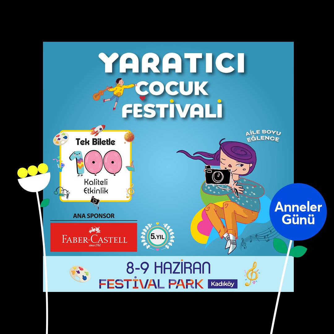 Gel gör, eğlen öğren!😍 5. Yaratıcı Çocuk Festivali, 8-9 Haziran’da Festival Park Kadıköy’de.❤️ Yapı Kredi World’e özel vade farksız 3 veya 6 taksit avantajlı biletler için linke göz atmayı unutma. bit.ly/4bfoWMf