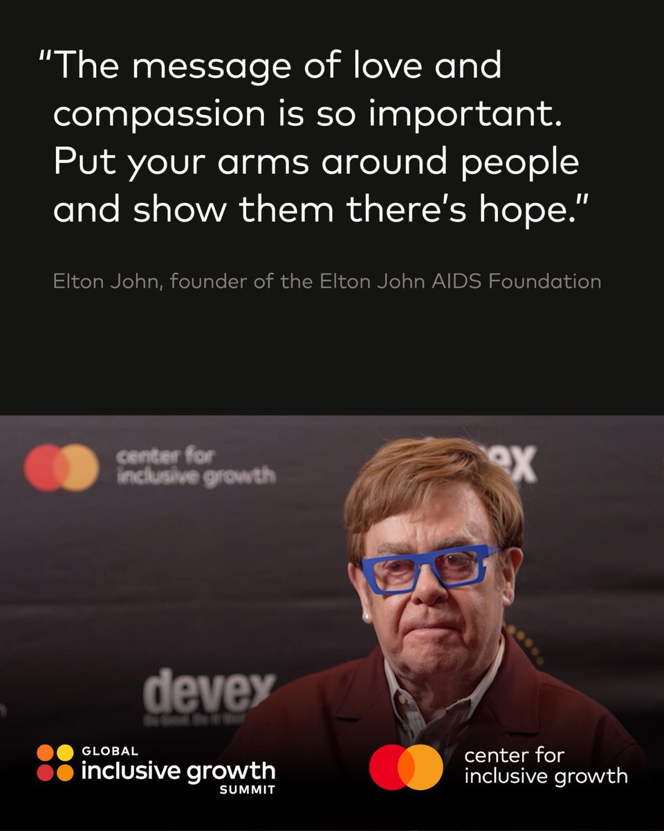 .@eltonofficial, sharing his message about how anyone can make a difference at the Global Inclusive Growth Summit hosted by Mastercard Center for Inclusive Growth.

Watch on demand now 👇
bit.ly/4aa88Fh

#GlobalIGS #InclusiveGrowth