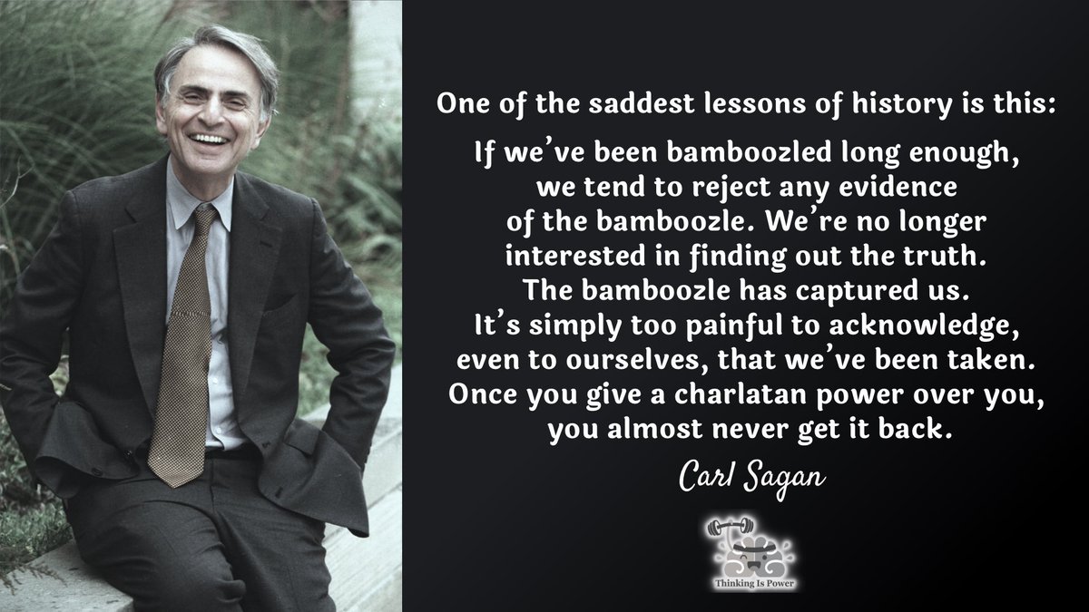 The more we’ve sacrificed, the more we’ve spent, the more we’ve been mocked, and the more we’ve staked our reputation, the harder it is to admit we were wrong. And so we don’t. The best thing we can do is to avoid being fooled in the first place. #SaganSunday #Sagan