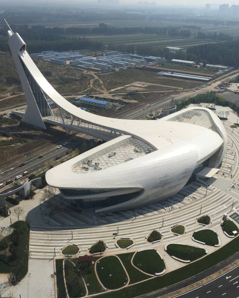 The Beijing Air and Space Museum, created by @hetzeldesign, is a futuristic-looking mixed-use development on the outskirts of Beijing. The design team aimed to deviate from the city’s typical grid system and introduce winding boulevards leading to a large central park.

The