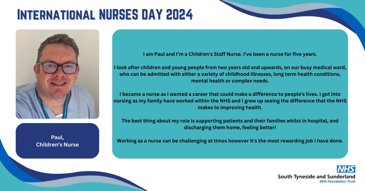 As we continue to celebrate #InternationalNursesDay, we're sharing the stories of some of our nurses, who have told us all about their roles 🎉💙

Next, we have Paul 🙌

#TeamSTSFT