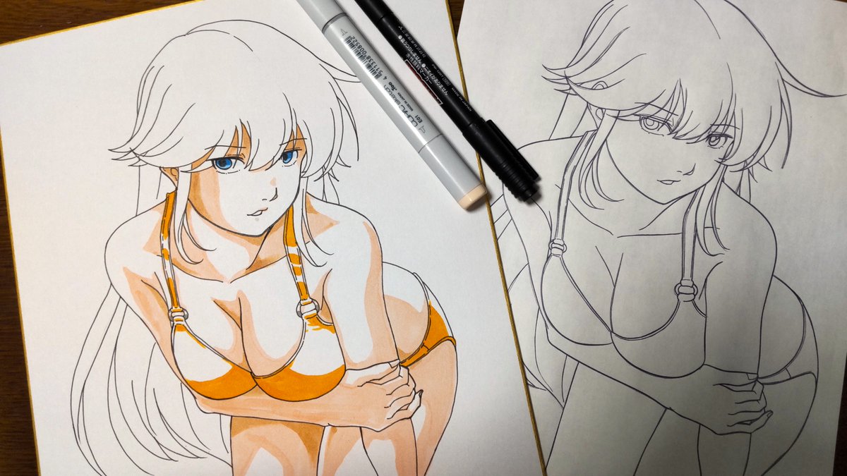 「1枚目は偶然、上手くいっただけの可能性もあるので2枚目も同じ方法で描いてみる……」|毛根要請・雪風のイラスト