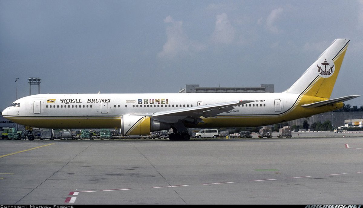 A Royal Brunei B767-300 seen here in this photo at Frankfurt Airport in 2002 #avgeeks 📷- Michael Frische