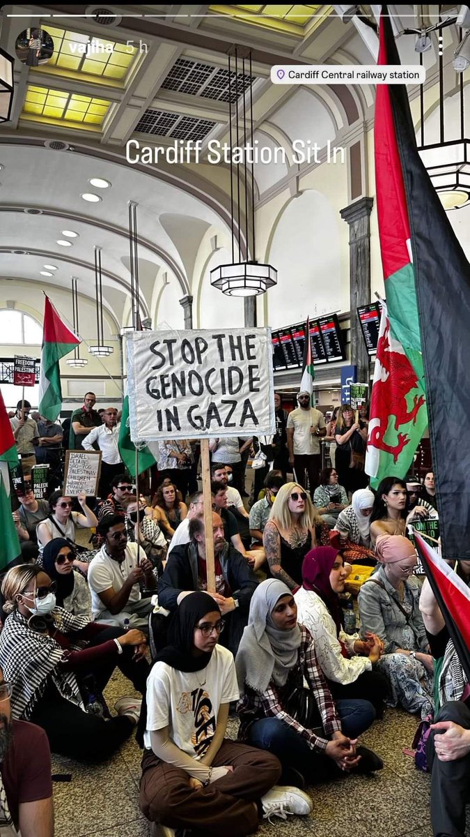 CIVIL DISOBEDIENCE For almost 30 weeks Cardiff has seen a sustained wave of direct action with pro-apartheid businesses, as well as public buildings, occupied & road blockades under the slogans 'Shut It Down For Palestine' & 'No Business as Usual During a Genocide'