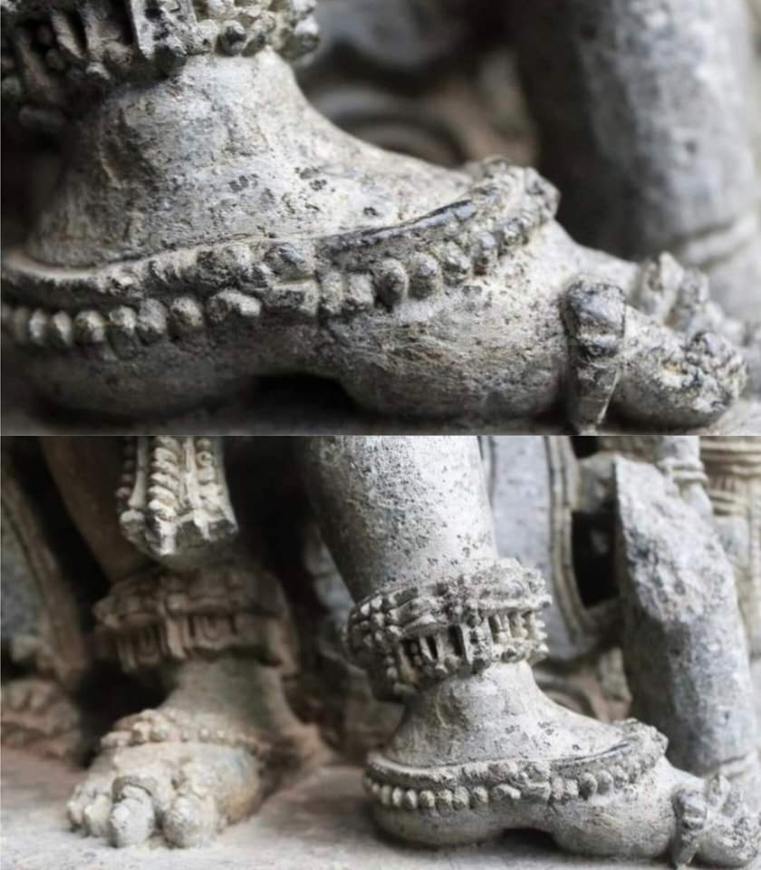 Chennakeshava Temple:Mesmerizing intricate details of women's feet etched in stone.