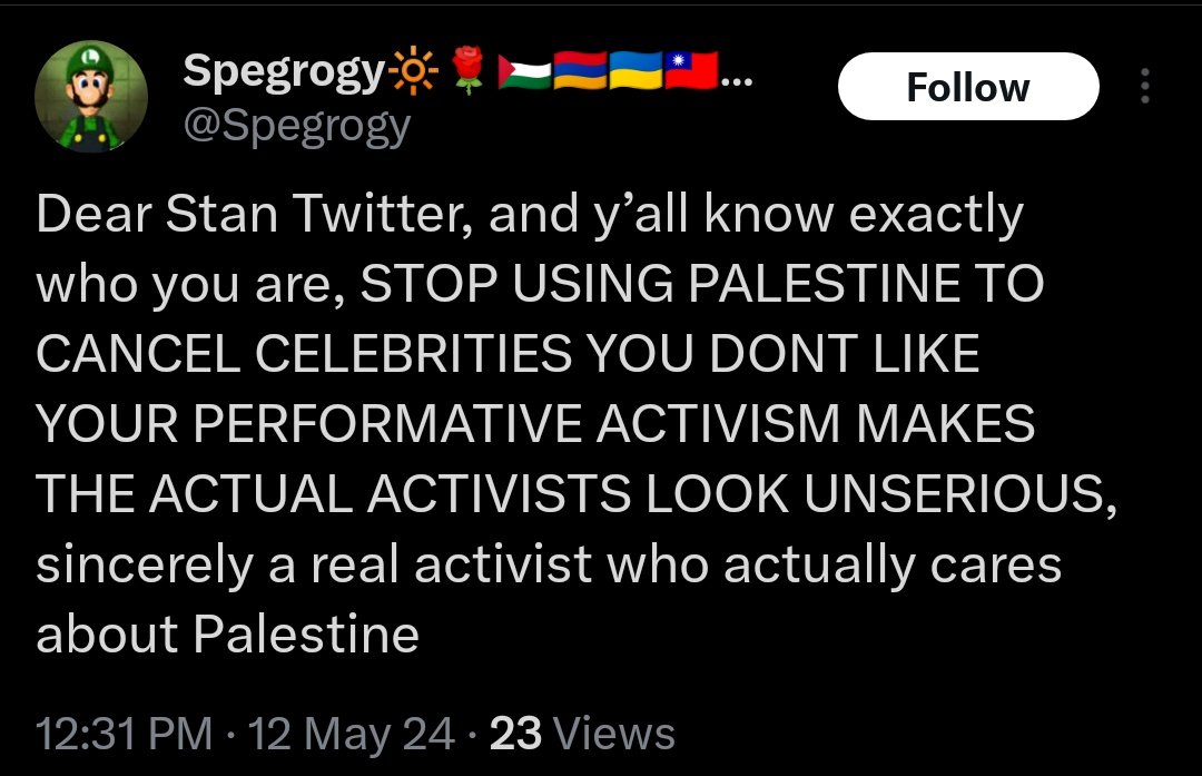 Stop. using. Palestine. to. cancel. celebrities. you. don't. like.